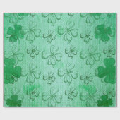 GROENE, GROENE EEN LUCKY VIER-LEAF CLOVER PATTERS CADEAUPAPIER (Vlak)
