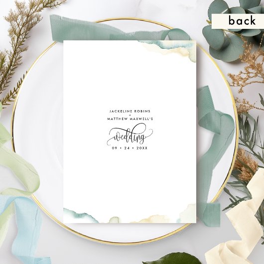 Groene, groene en Waterverf bruiloft Save The Date