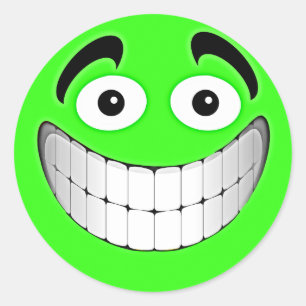 Groene Groene Face Ronde Sticker
