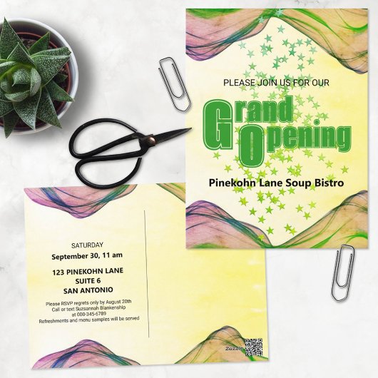 Groene groene gele Waterverf golfsterren Briefkaart