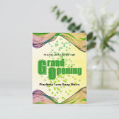 Groene groene gele Waterverf golfsterren Briefkaart (Staand voorkant)