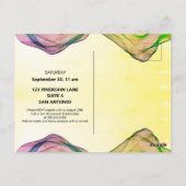 Groene groene gele Waterverf golfsterren Briefkaart (Achterkant)