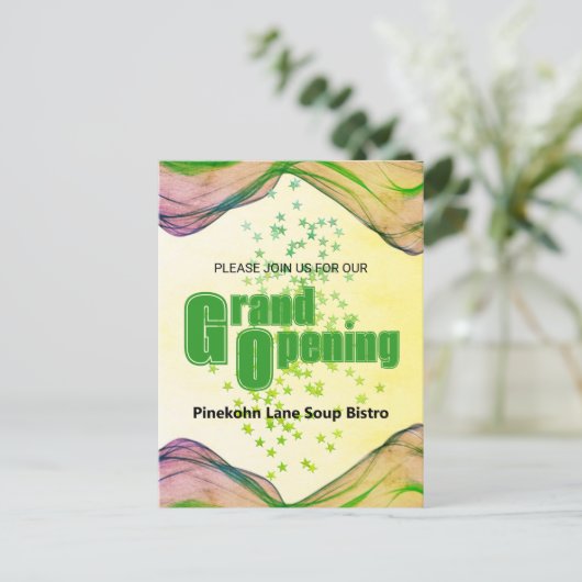 Groene groene gele Waterverf golfsterren Briefkaart (Staand voorkant)