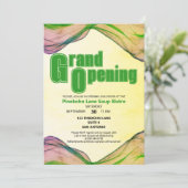 Groene groene gele Waterverf grensgolven openen Kaart (Staand voorkant)