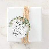 Groene groene gouden script kalligrafie Dank je Bedankjes Labels (In situ)