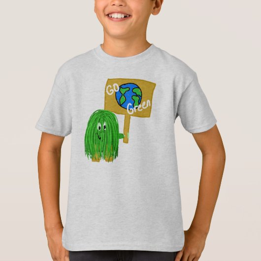 Groene groene planeet t-shirt (Voorkant)