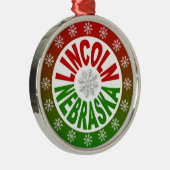 Groene groene versiering van Lincoln Nebraska Metalen Ornament (Rechts)