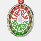 Groene groene versiering van Lincoln Nebraska Metalen Ornament (Links)
