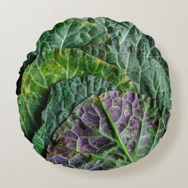 Groene groente rond kussen (Voorkant)
