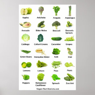 Groene groenten en fruit poster