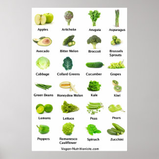 Groene groenten en fruit poster