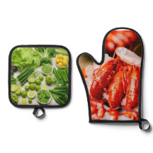 Groene groenten en kruidige rivierkreeften