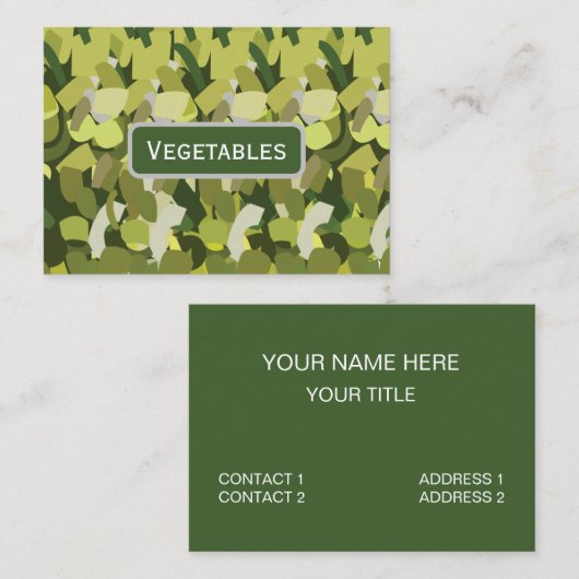 Groene groenten Groenten Visitekaartje (Voorkant / Achterkant)