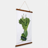 Groene groenten in werpvaas. Eet verse post! Hangend Wandkleed (Gebogen)