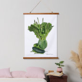 Groene groenten in werpvaas. Eet verse post! Hangend Wandkleed (Slaapkamer)