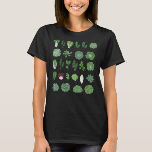 Groene groenten klinken gezonde salade en eten lie t-shirt