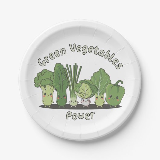 Groene groenten Power Papieren Bordje (Voorkant)