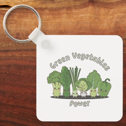 Groene groenten Power Sleutelhanger (Voorkant)