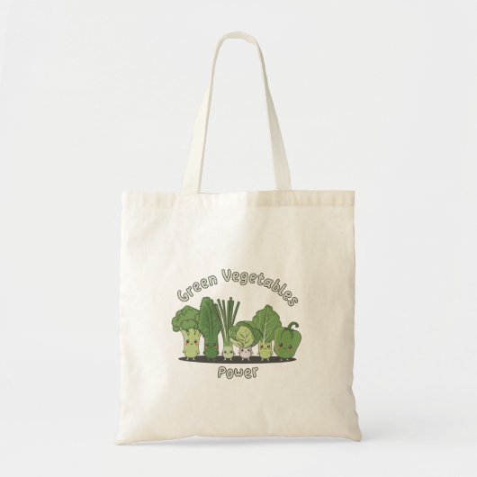 Groene groenten Power Tote Bag (Voorkant)