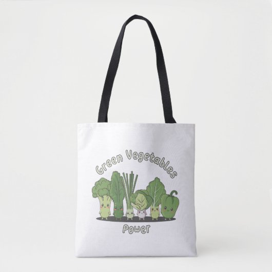 Groene groenten Power Tote Bag (Voorkant)