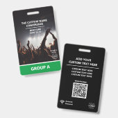 Groene Groep Conferentie QR Code Aangepaste Toegan Badge (Voor- en achterkant)