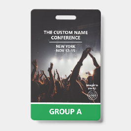 Groene Groepsconferentie QR Code - Aangepaste toeg Badge