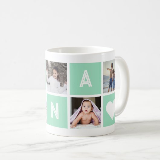 Groene grootmoeder 5 Foto Collage Nana Koffiemok (Voorkant rechts)