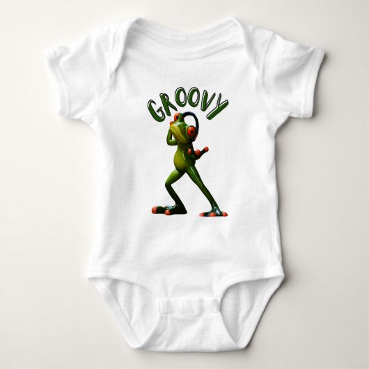 Groene Groovy Kikker Romper (Voorkant)