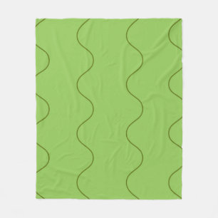 Groene Groovy Wavy Line Abstract Modern Minimalist Fleece Deken