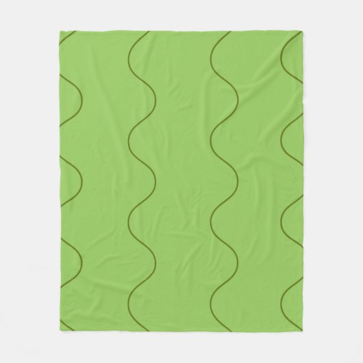 Groene Groovy Wavy Line Abstract Modern Minimalist Fleece Deken (Voorkant)