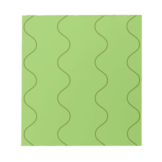 Groene Groovy Wavy Line Abstract Modern Minimalist Notitieblok (Voorkant)