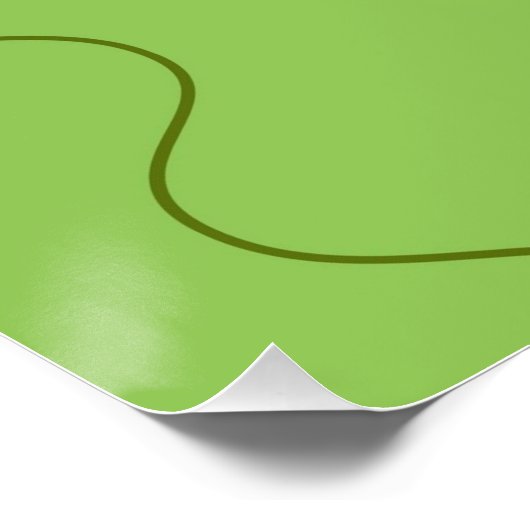 Groene Groovy Wavy Line Abstract Modern Minimalist Perfect Poster (Hoek)