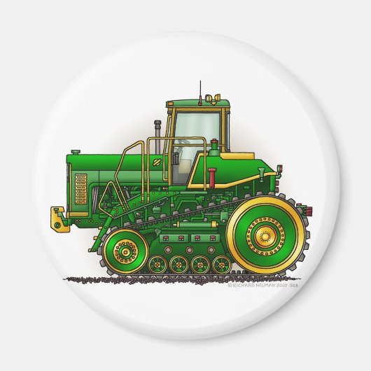 Groene Grote Dozer Tractor Magneten (Voorkant)