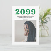 Groene Grote Nummers Twee-foto Afstuderen (Staand voorkant)