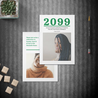 Groene Grote Nummers Twee-foto Afstuderen