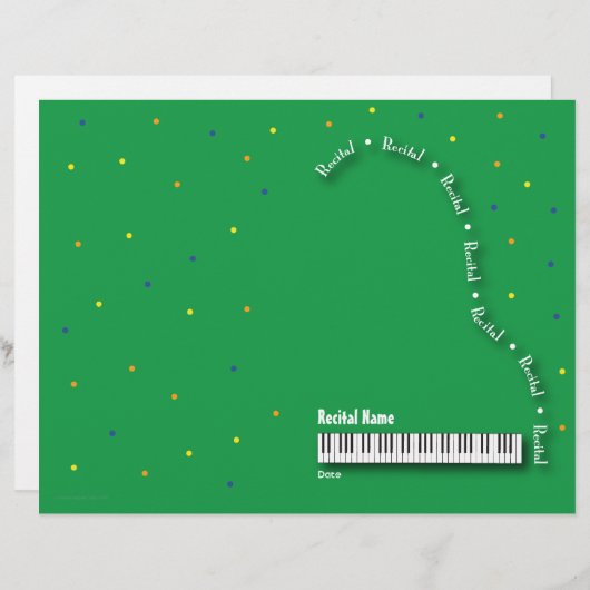 Groene Grote Piano-overweging blanco (Voorkant / Achterkant)