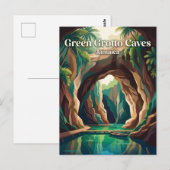Groene Grotto-grotten Jamaica Briefkaart (Voorkant / Achterkant)