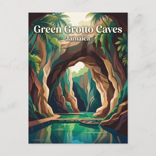 Groene Grotto-grotten Jamaica Briefkaart (Voorkant)