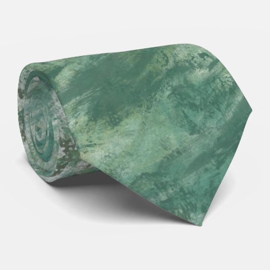 Groene Grunge Abstract Stropdas (Opgerold)