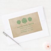 Groene Grunge D20 Dobbelsteen Gamer Save the Date  Rechthoekige Sticker (Envelop)