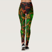 Groene Grunge Fractal Leggings (Achterkant)