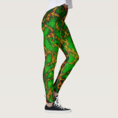 Groene Grunge Fractal Leggings (Rechts)