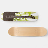Groene Grunge Gitaar Skateboard (Horizontaal)