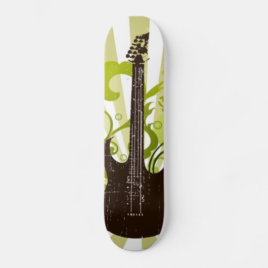 Groene Grunge Gitaar Skateboard (Voorkant)