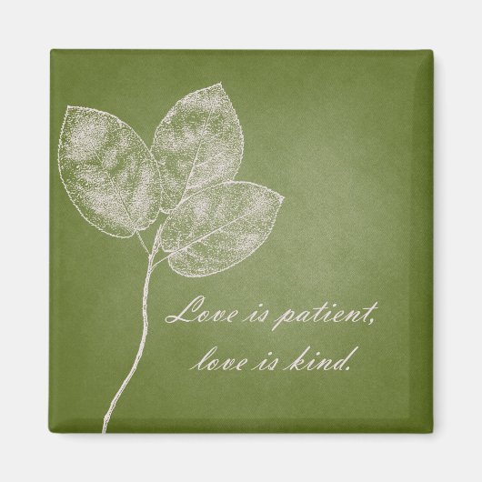 Groene grunge Leaves Magneet (Voorkant)