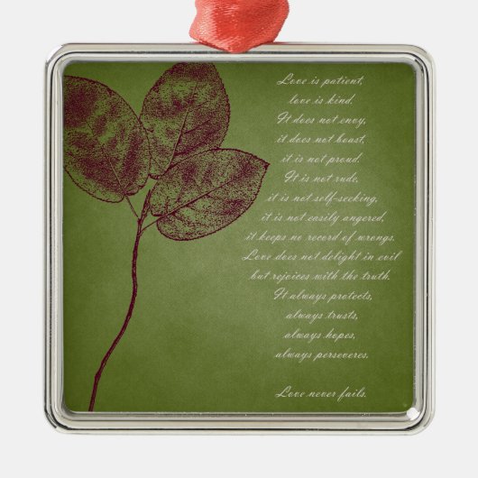 Groene grunge Leaves Metalen Ornament (Voorkant)