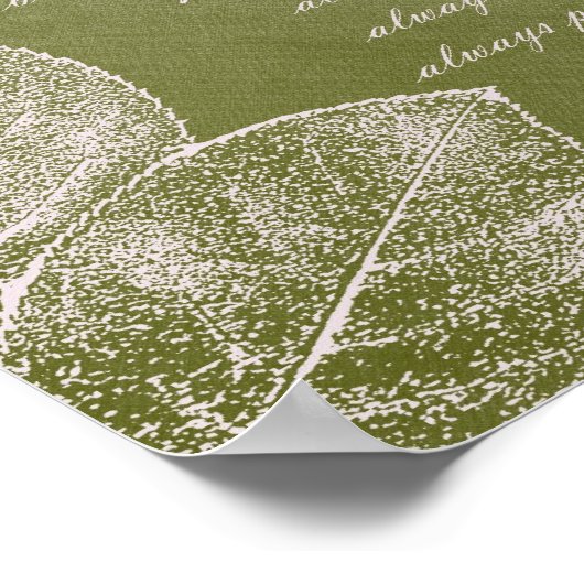 Groene grunge Leaves Poster (Hoek)