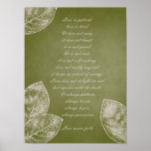 Groene grunge Leaves Poster (Voorkant)