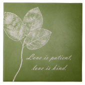 Groene grunge Leaves Tegeltje (Voorkant)