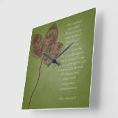 Groene grunge Leaves Vierkante Klok (Hoek)